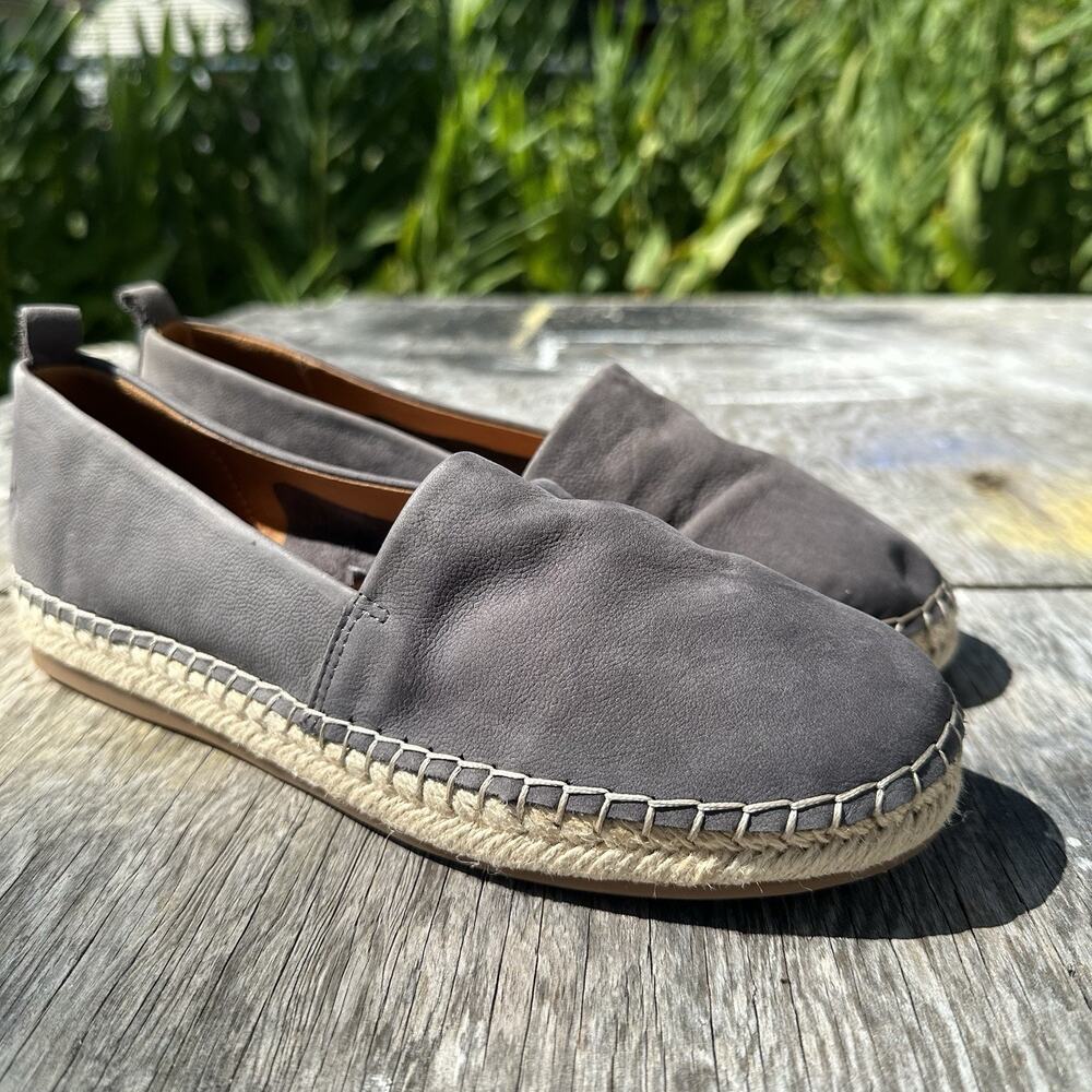 Lucky Brand Women's Size 8.5 Suede Blue Grey with Hemp Rope Espadrilles 900